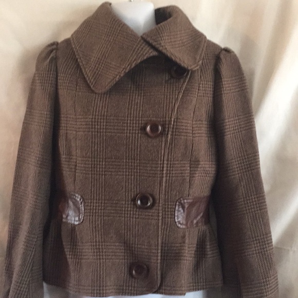 Mackage Jackets & Blazers - Mackage brown plaid wool w leather accents SP